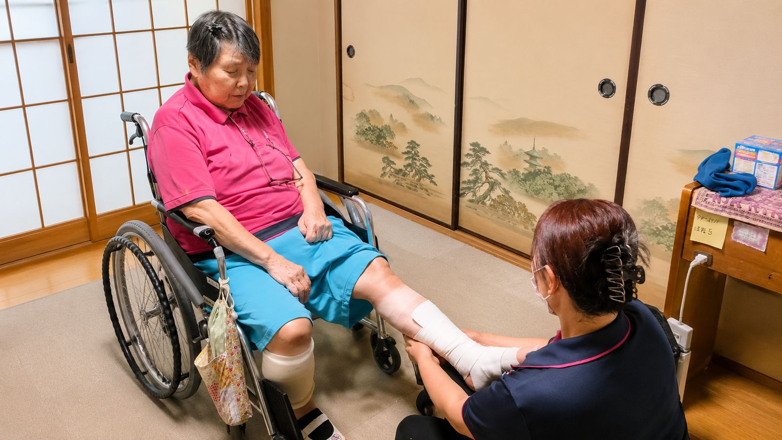自宅訪問しているところ